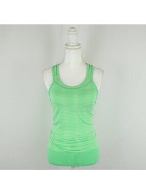 Athleta Women's XS Green Double Layer Strappy Racerback Activewear Tank Top